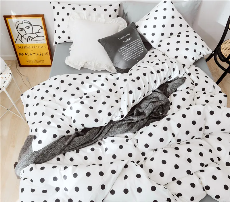 Одеяло постельное белье Чистый хлопок с рисунком постельных принадлежностей s постельных принадлежностей Чехлы на подушки, одеяло покрывало простыня Ретро горошек