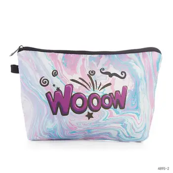 

Women Canvas Make Up Bag Women Cosmetic Bag Cartoon Letter Printed Travel Toiletry Organizer Women Makeup Pouch