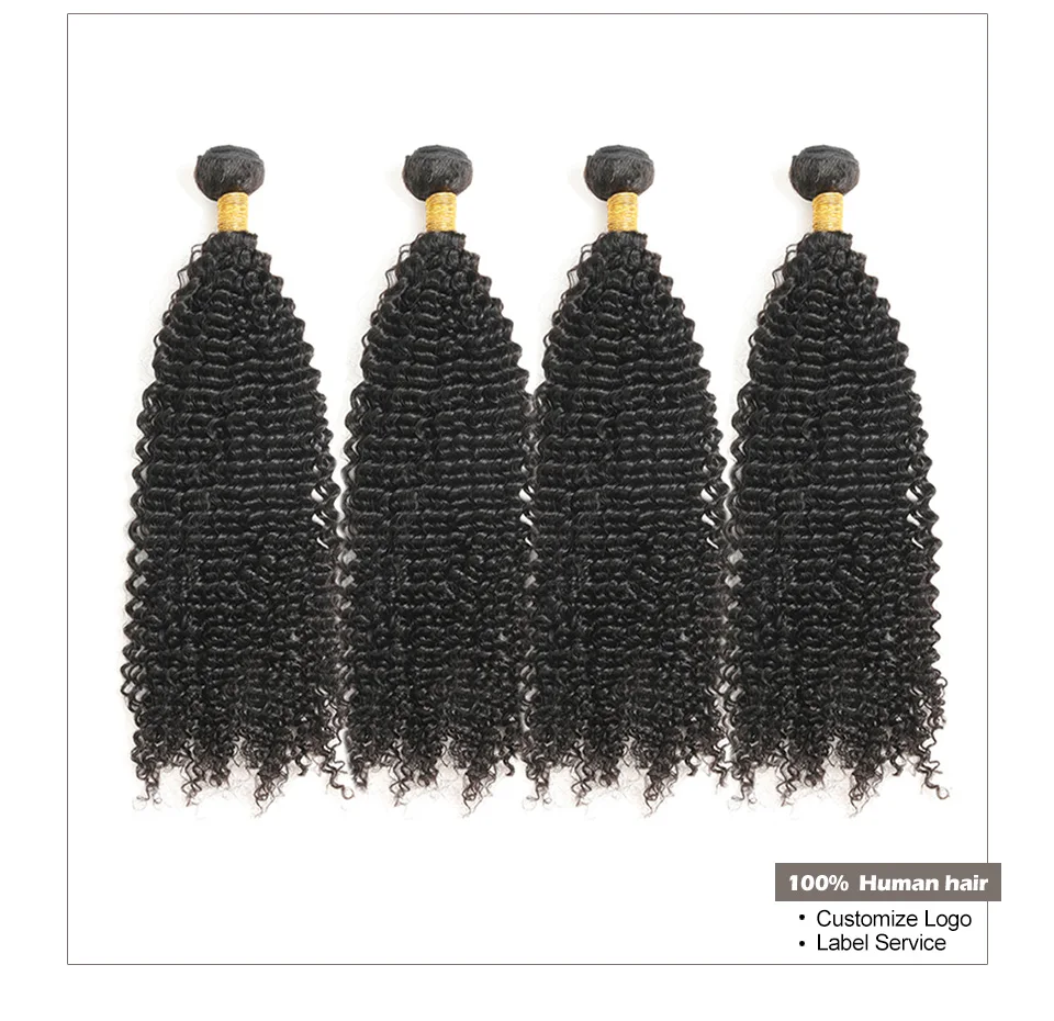 Hair Villa Remy Human Hair Bundles Natural Color Brazilian Kinky Curly Hair Weft 3pcs For Salon Low Ratio Longest Hair PCT 15% (11)