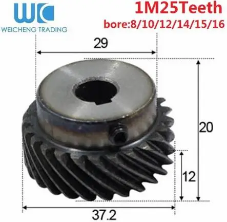Винтовое зубчатое колесо 1,5 мод 50 зубьев внутреннее отверстие 15 мм шпоры и спиральные зубья маленькие 45# стальные зубчатые колеса