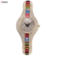 Colorful Crystal Ladies Watch 2017 Famous Brand Fashon Women Watches Quartz Small Female Clock Casual Wrist Watch montre femme