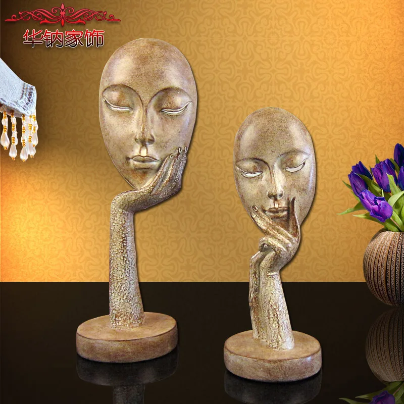 

2016 Direct Selling Sale Home Decoration Accessories Modern Meditation Goddess Mask Furnishing High-grade Soft Room