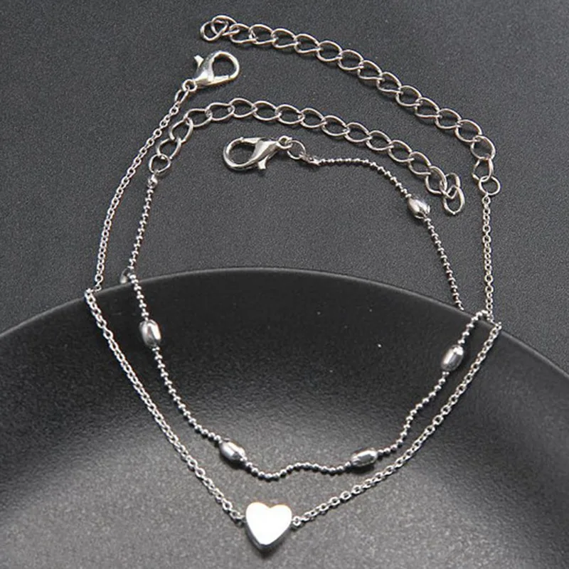 

Heart Female Anklets Barefoot Crochet Sandals Foot Jewelry Leg New Anklets On Foot Ankle Bracelets For Women Leg Chain