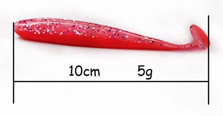 NOEBY силикагель приманку искусственный мягкий рыба приманку 75мм 2,5 г т хвост черви плавать ловчее 6 цвет пересылка бесплатно