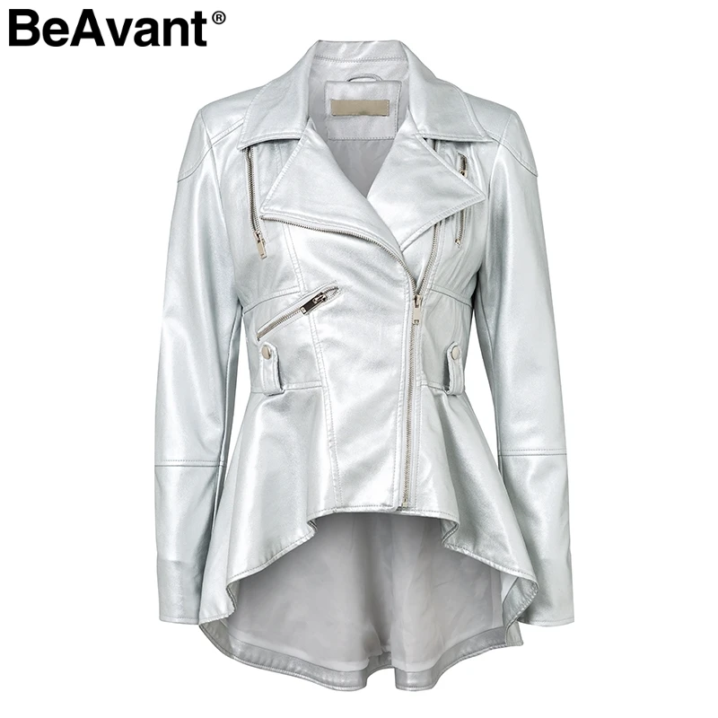 BeAvant Faux leather PU jackets coats 2018 Autumn winter coats female jackets Women casual zipper streetwear black jackets femme