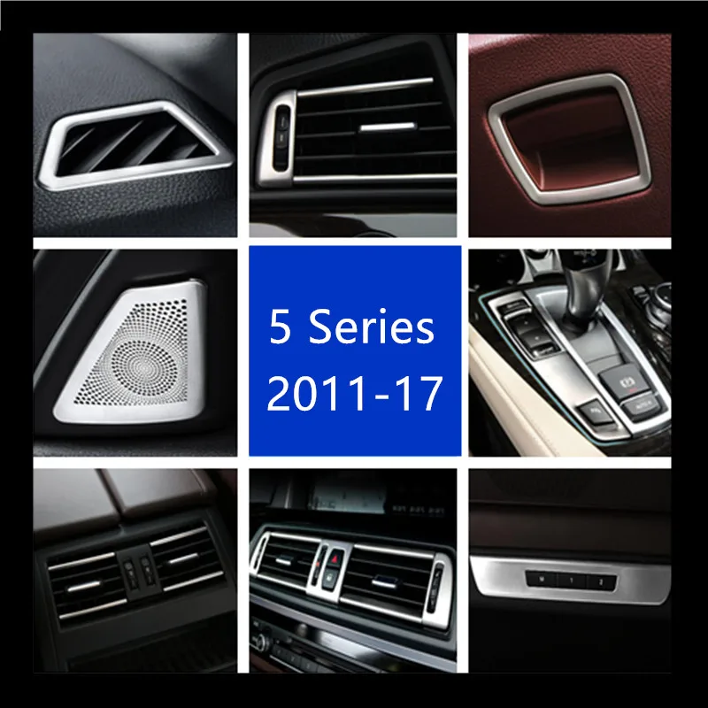 

Stainless steel Air Conditioner Outlet frame Cover Trim for BMW 5 series f10 f18 2011-17 Car Door Loudspeaker Decoration panel