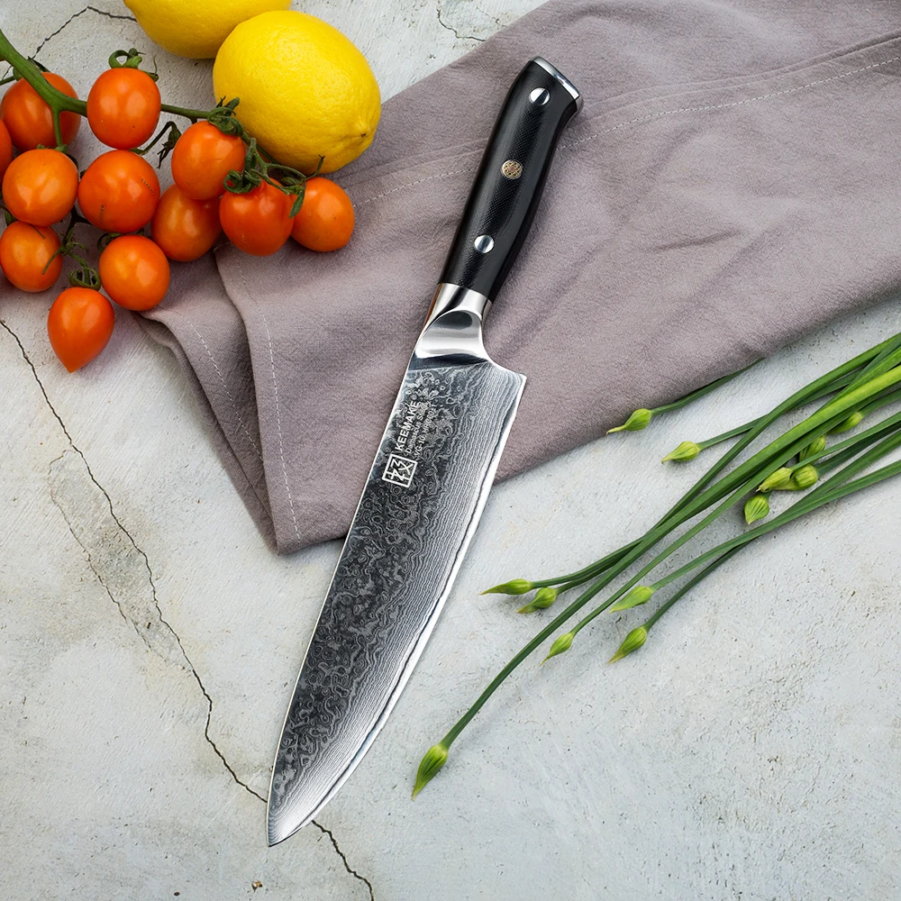 KEEMAKE 4 шт. набор кухонных ножей шеф-повара утилита слайсер нож для очистки овощей японский Дамаск VG10 сталь острый резак инструменты G10 Ручка
