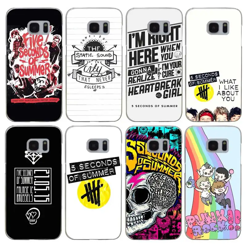 G3 5sos 5 Seconds Of Summer Transparent Hard PC Case Cover For Samsung Galaxy S 3 4 6 7 Mini Edge Plus Note |