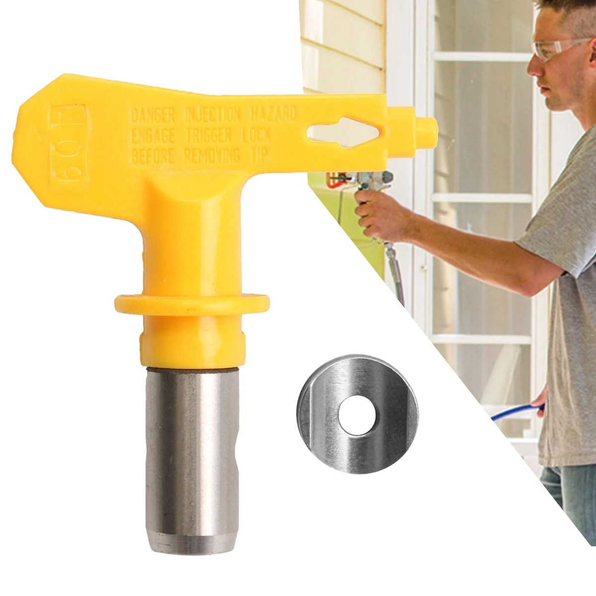 

Yellow 4 Series Airless Spray Tip Spraying Machine Accessories Varies type airless spray gun nozzle