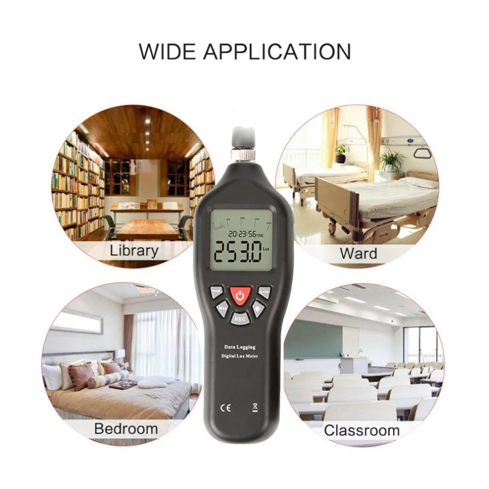 

TL-600 Digital Lux Meter Data Logging with USB Fashion Shape 0.1-200000lux UV Light Meter / Screen Brightness Meter