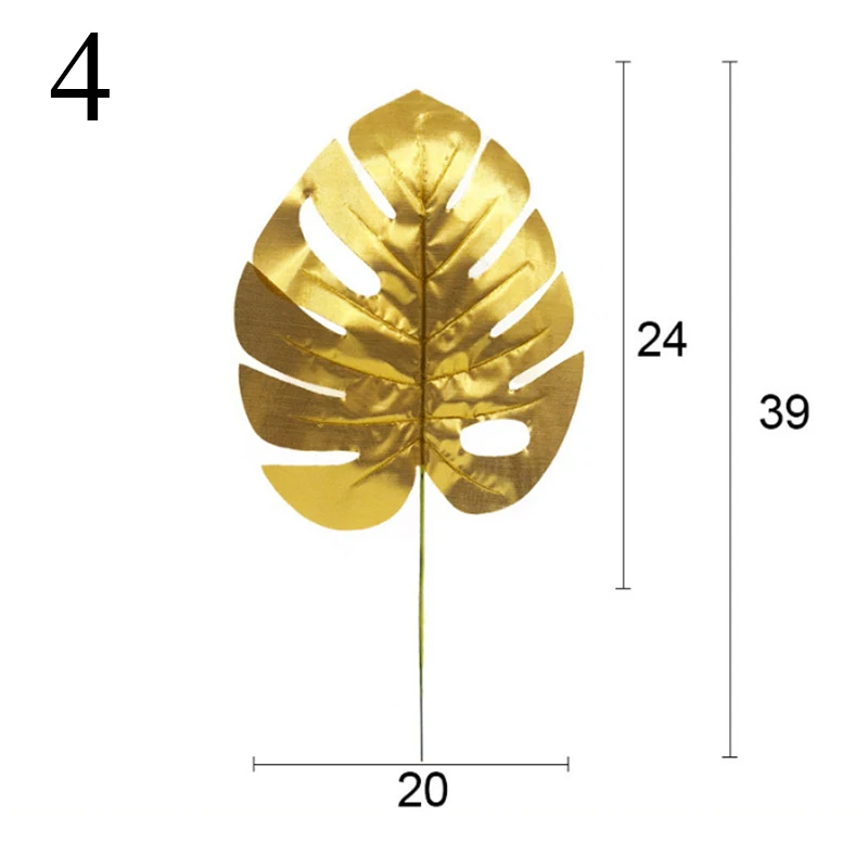 1 шт., искусственные растения монстера, пластиковые длинные золотые листья эвкалипта, украшения для дома и сада, аксессуары, декор для фотографии, листья - Цвет: 4