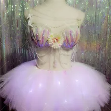 New design Sexy Girl Dance Dress Wings Costumes Bar KTV Stage Performance Clothing Party Supplies Free