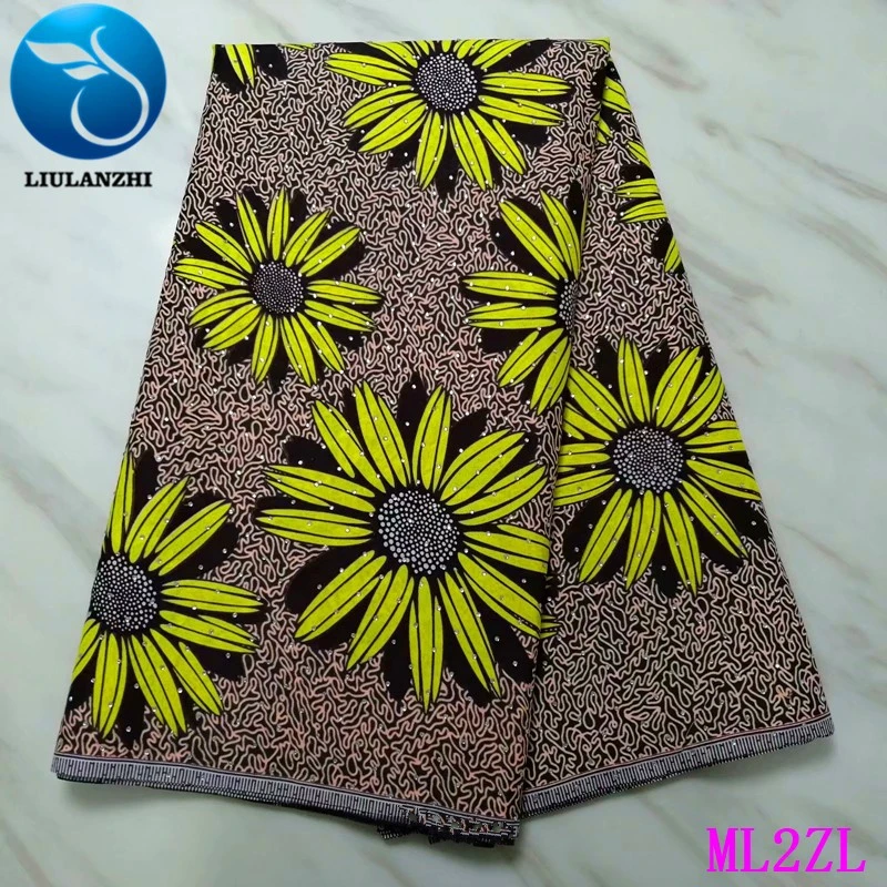 LIULANZHI Wax African Polyester Stones Ankara Printing Fabric for Dress Nigerian Wax Tissu 6 yards/Piece ML2ZL53 - Цвет: ML2ZL62