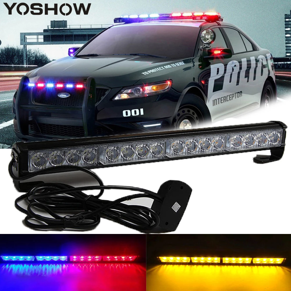 

Hight Power 16W Strobe Light Fireman Flashing Emergency Warning Fire Flash Stroboscope 12v Red Blue Led Police Lights