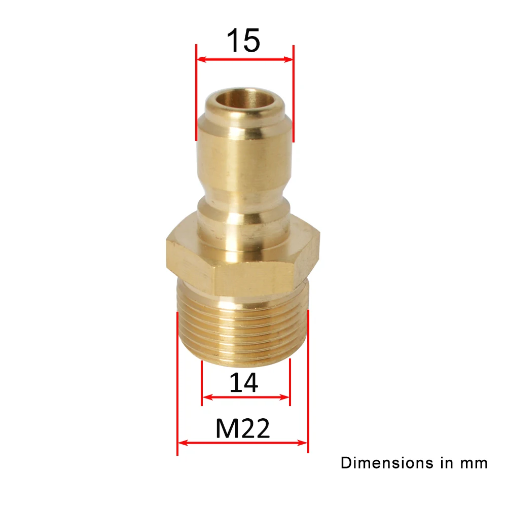 Высокая Давление, Машина для мойки автомобиля коннектор латунный адаптер M22 мужской+ 3/" быстрого отсоединения штепсельной вилки