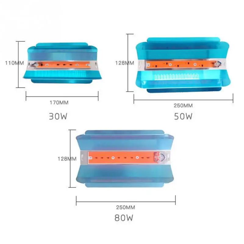 30/50/80 Вт высокой мощности Мощность COB светодиодный Grow светильник полный спектр Водонепроницаемый 220V Крытый парниковый палатка для выращивания растений светодиодное освещение для роста