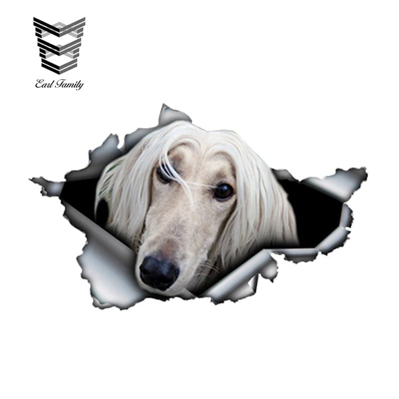 

EARLFAMILY 13cm x 8cm Afghan Hound Car Sticker Funny Pet Dog Car Decal Reflective Sticker Waterproof 3D Car Styling Vinyl Decals