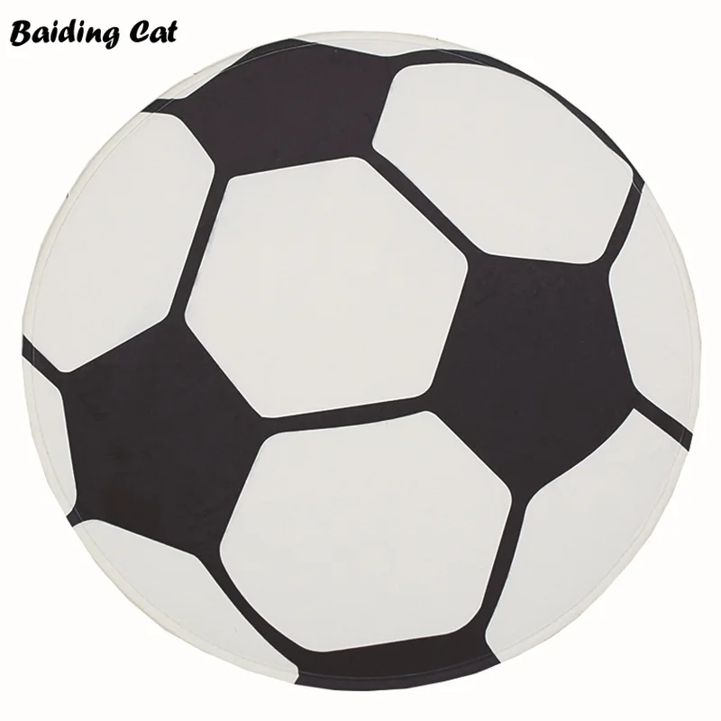 

Round Football Rug Mat Anti-Slip Water Absorbent Carpet Bathroom Bath Mat Bedroom Living Room Floor Mat Door Mat Home Decor