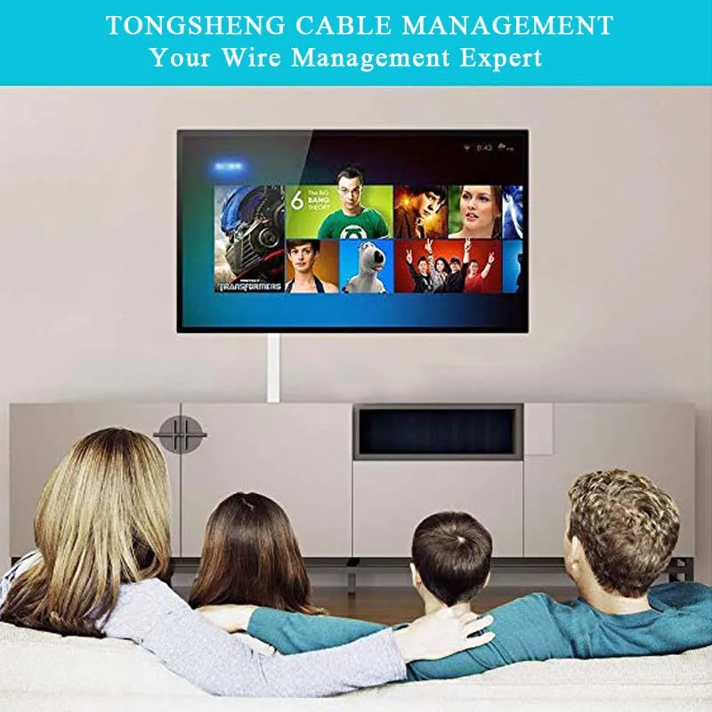 TV Cable Management On-Wall Cord Hider Cord Organizer Raceway Kit