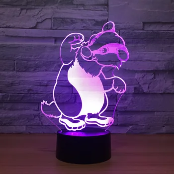 

Bear/Dogs 3D Lamps RGB Night Light Kids Toy LED Touch USB Table Lamp 7 Colors Flashing LED Lights Christmas Decorations for Home