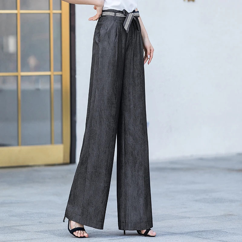 Для женщин Высокая талия широкие брюки Лето 2019 г. Уличная Harajuku элегантный Palazzo яркие брюки капри плюс размеры 5xl