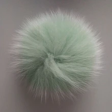 9 см натуральный Лисий мех помпон пушистый DIY зимняя шапка Skullies шапка вязаная шапка помпоны TKF002-purple
