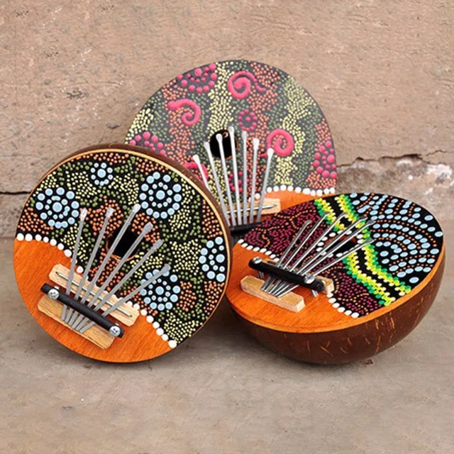 Coconut Shell 6 Key Kalimba African Mbira Finger Thumb Piano Percussion Keyboard Musical Instruments Kalimba