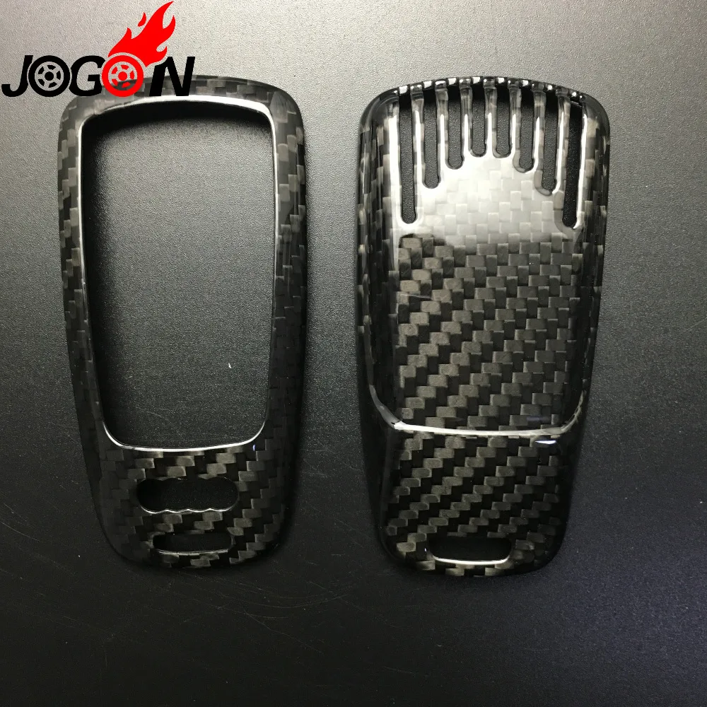 

Accessories Genuine Carbon Fiber Car Auto Remote Key Case Cover Fob Holder Skin Shell For AUDI A4 A5 B9 2017