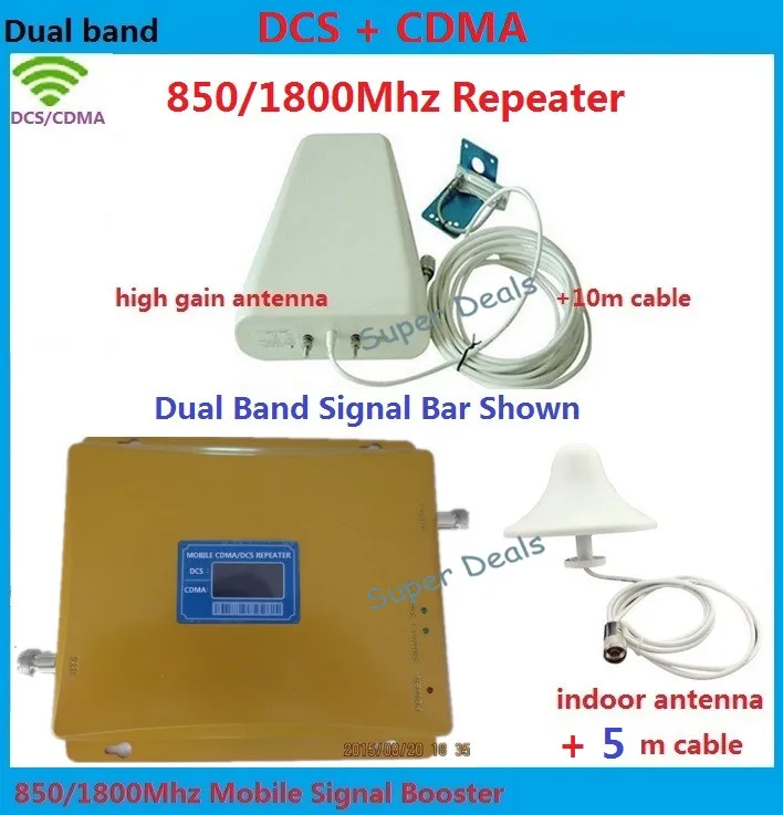 

High gain amplifiers CDMA,DCS signal booster 850MHZ 1800MHZ mobile signal repeater 4g lte cellular signal booster + omni antenna
