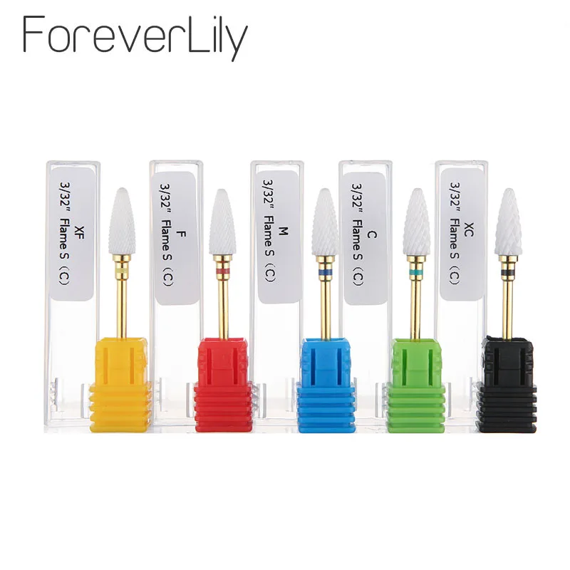 

ForeverLily Ceramic Nail Drill Bits Milling Cutter Rotary Burr Bits Electric Machine Manicure Accessories Nail Files Art Tool