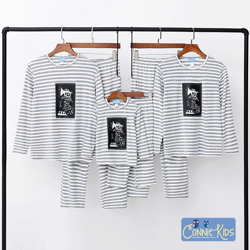

Father Mother and Daughter Matching Pajamas Family Christmas Pyjamas Sets Boys Baby Pjs Nightwear Striped Family Clothes