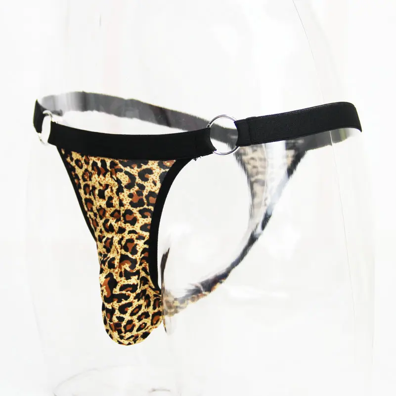 Men Stretch Thong Underwear Plush Sexy Strong Man O ring g-strings leopard Pant Bandoge Adult Game Roleplay