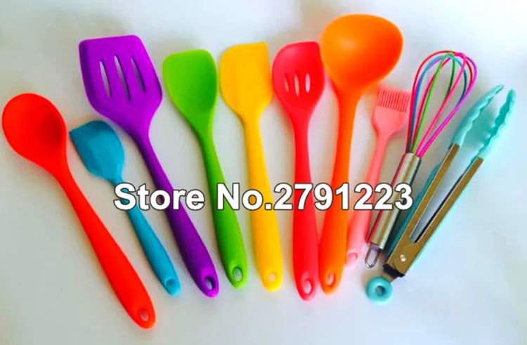 

10pcs/set Silicone Colorful Baking Utensils Set High Quality and Durable Kitchen Accessories Cooking Tools