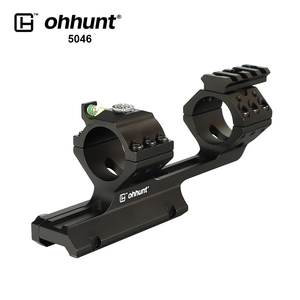Ohhunt Тактический двунаправленный Смещенный кронштейн 30 мм 1 дюймов кольцо Пикатинни Крепление с верхним пузырьковым уровнем Компас для прицела