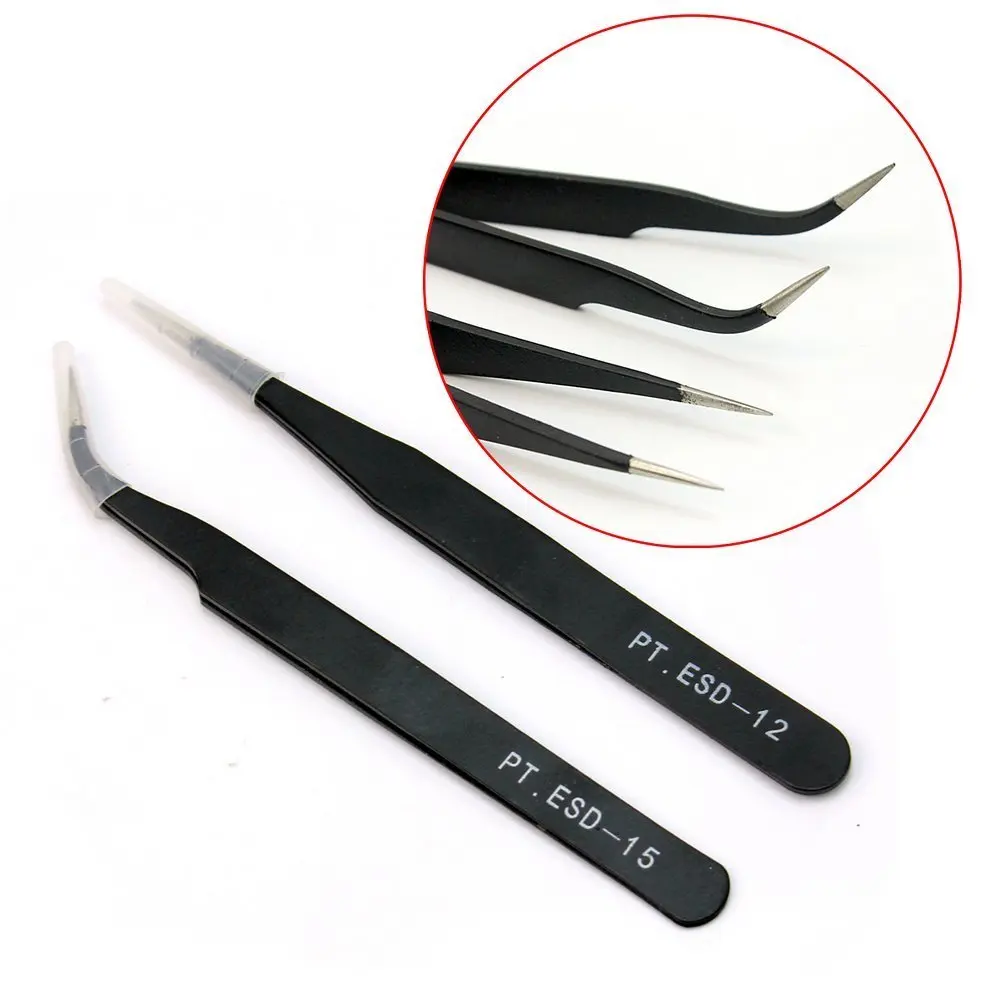 Nail Art Rhinestones Eyelashes Extension Straight & Curved Tweezers Tool Se Nail Art Rhinestones Eyelashes Extension Straight & Curved Tweezers Tool Se