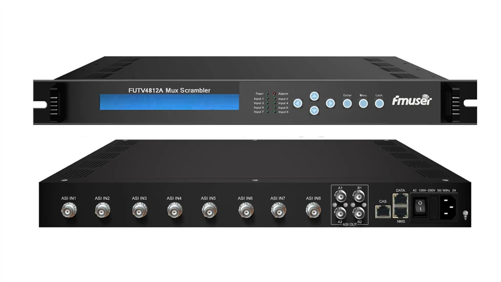 FUTV4812A IRD(8 ASI вход, 2ASI 1 IP выход) Mux-Scrambler CATV вещательная система