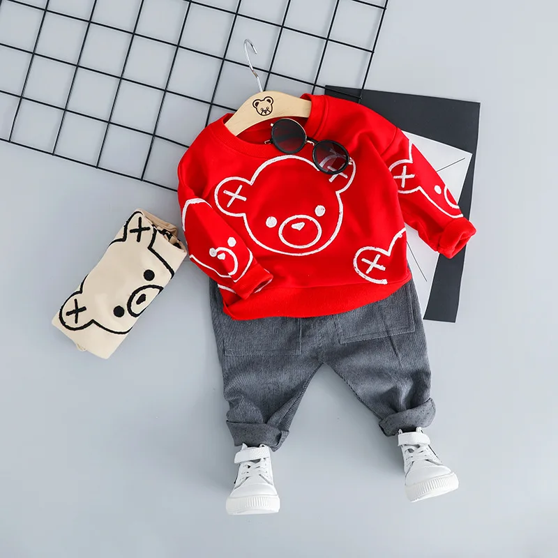 

Spring Infant Boy Clothes Set Girl Clothing Set Kids Baby Suit Outwear Baby Long Sleeve T Shirt Hoodie+Baby Boys Pants 2pcs 1-3Y