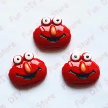 Улица Сезам Элмо смоляные кабошонные сальники Скрапбукинг волосы бант центр ремесленничество Украшения 22*25 мм 50 шт./лот