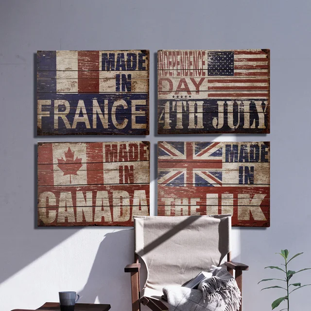 American Rustic Wooden Retro Mural Home Wall Decor Sticker American Rustic Wooden Retro Mural Home Wall Decor Sticker Vintage Handicraft Creative Painting