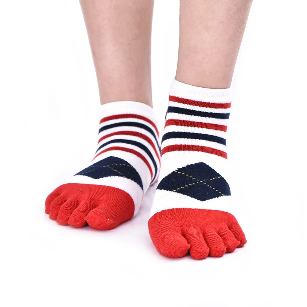Summer New Mens Toe Socks Cotton Five Fingers Socks Casual Socks with