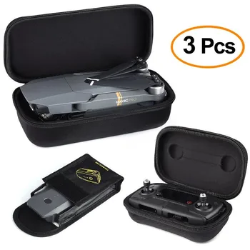 

3 in 1 Hardshell Carrying Case for DJI Mavic Pro Drone Body and Remote Controller Transmitter with Fireproof Battery Bag