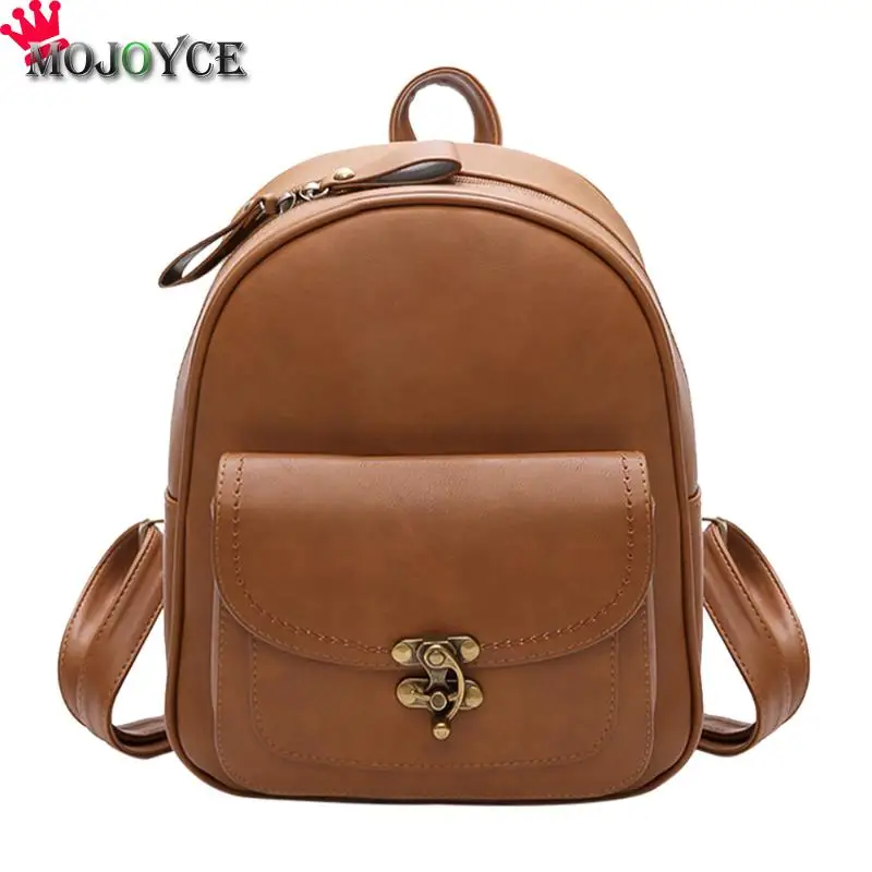 Vintage mujer mochilas PU cuero hombro bolso ocasional Simple escuela Bookbag mujer sólido Mochila niñas Retro Simple Mochila Vintage mujer mochilas PU cuero hombro bolso ocasional Simple escuela Bookbag mujer sólido Mochila niñas Retro Simple Mochila