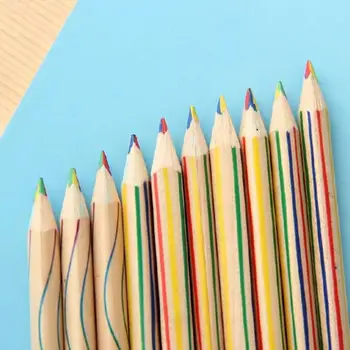 

10pcs/Lot Rainbow Color Pencil 4 in 1 Colored Drawing Painting Pencils