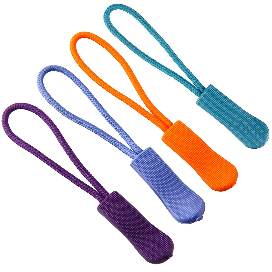 New 20pcs Colorful Silicone Rubber Zipper Pull Ropes Zip Puller