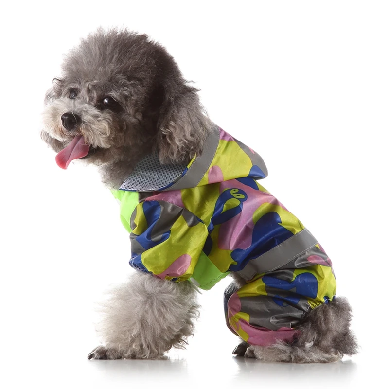 

Camouflage Dog Raincoat Waterproof Dog Rain Jacket Outfit Outdoor Clothing Dog Cat Hooded Raincoat for Small Dogs