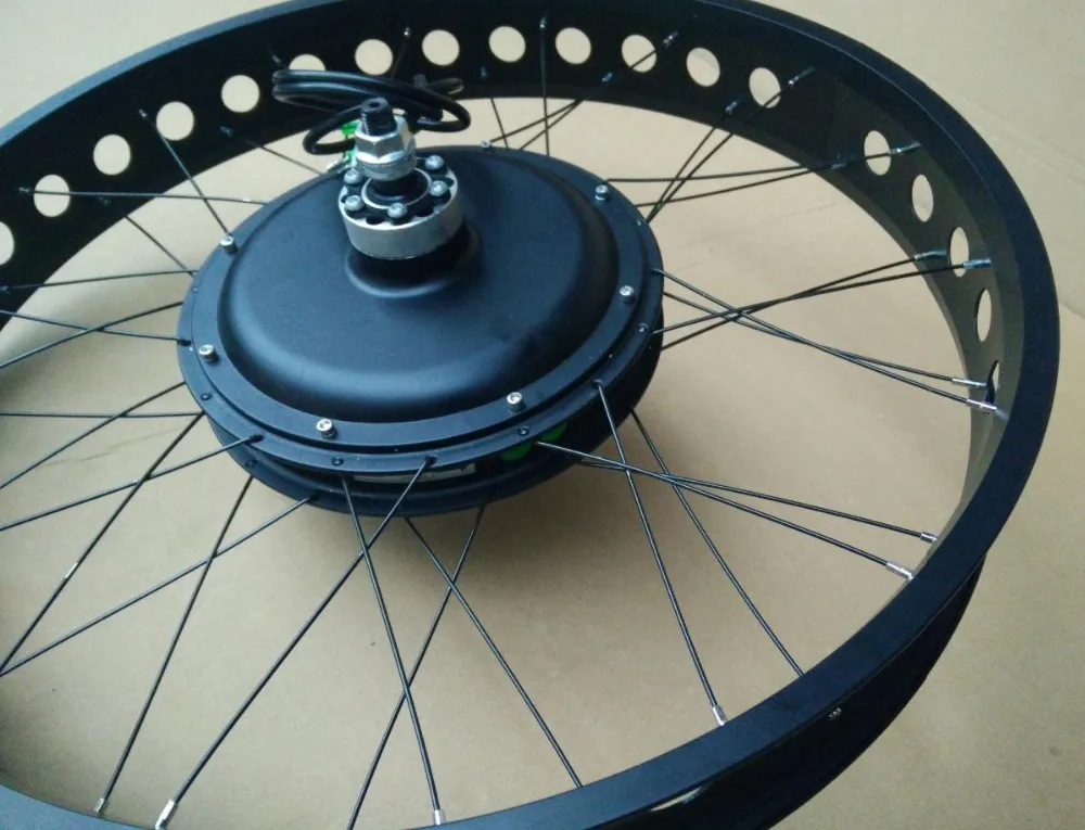 Cheap Kalosse  Electric Snow/fat bike wheels  48V  1000W  MTB  motors  190mm  beach bicycle Electric wheels 26*4.0inch tires 3