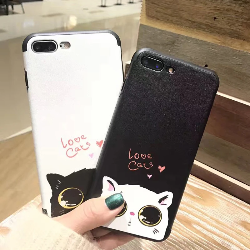 Cute soft tpu silicone Cat phone Cases For iphone 6S Case For iphone 7