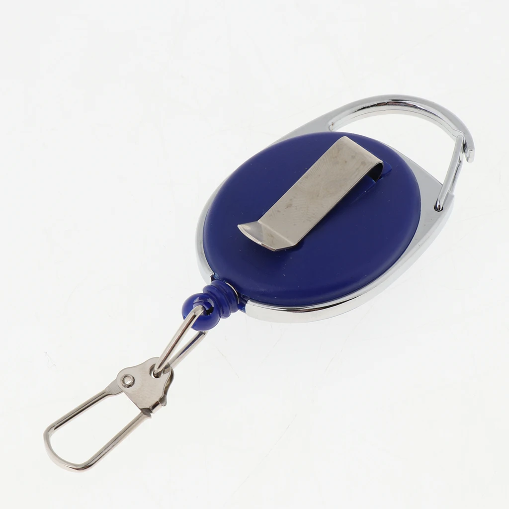 Perfeclan Outdoor Retractable Key Chain Badge Holder Ring Clip 17 inch Nylon Line Keychain Hiking Anti Lost Waist Belt Hook 