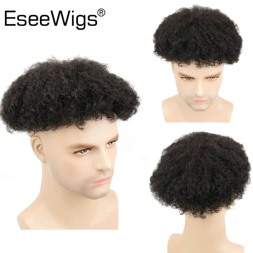 Eseewigs Afro Kinky Curly Brazilian Remy Black Human Hair Wigs For