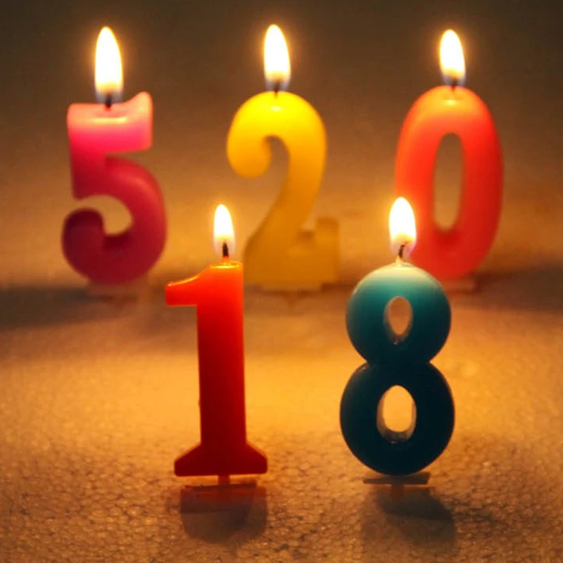 

1PCS Birthday Candle Number 0 to 9 Candle Cake Cupcake Topper Party Birthday Cake Candle Colorful Number Party Decoration Supply
